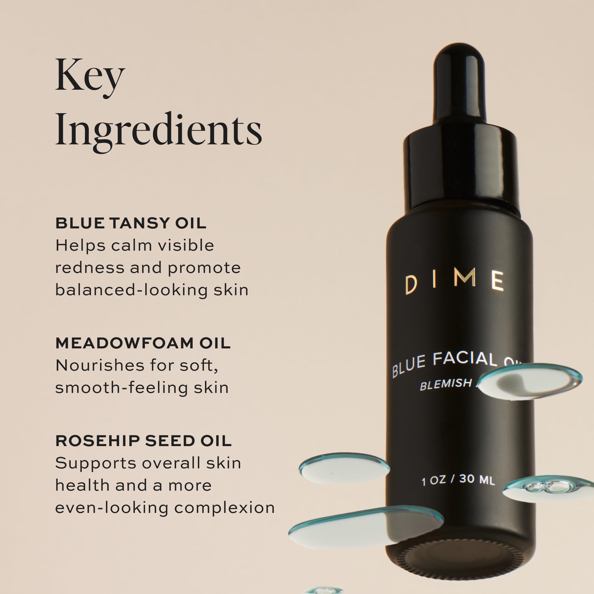 Dime Dime Beauty-Blue Tratamiento de manchas con aceite de tanazete azul, aceite de semilla de comino negro, aceite de rosa mosqueta y aceite de semilla de uva, 300 ml