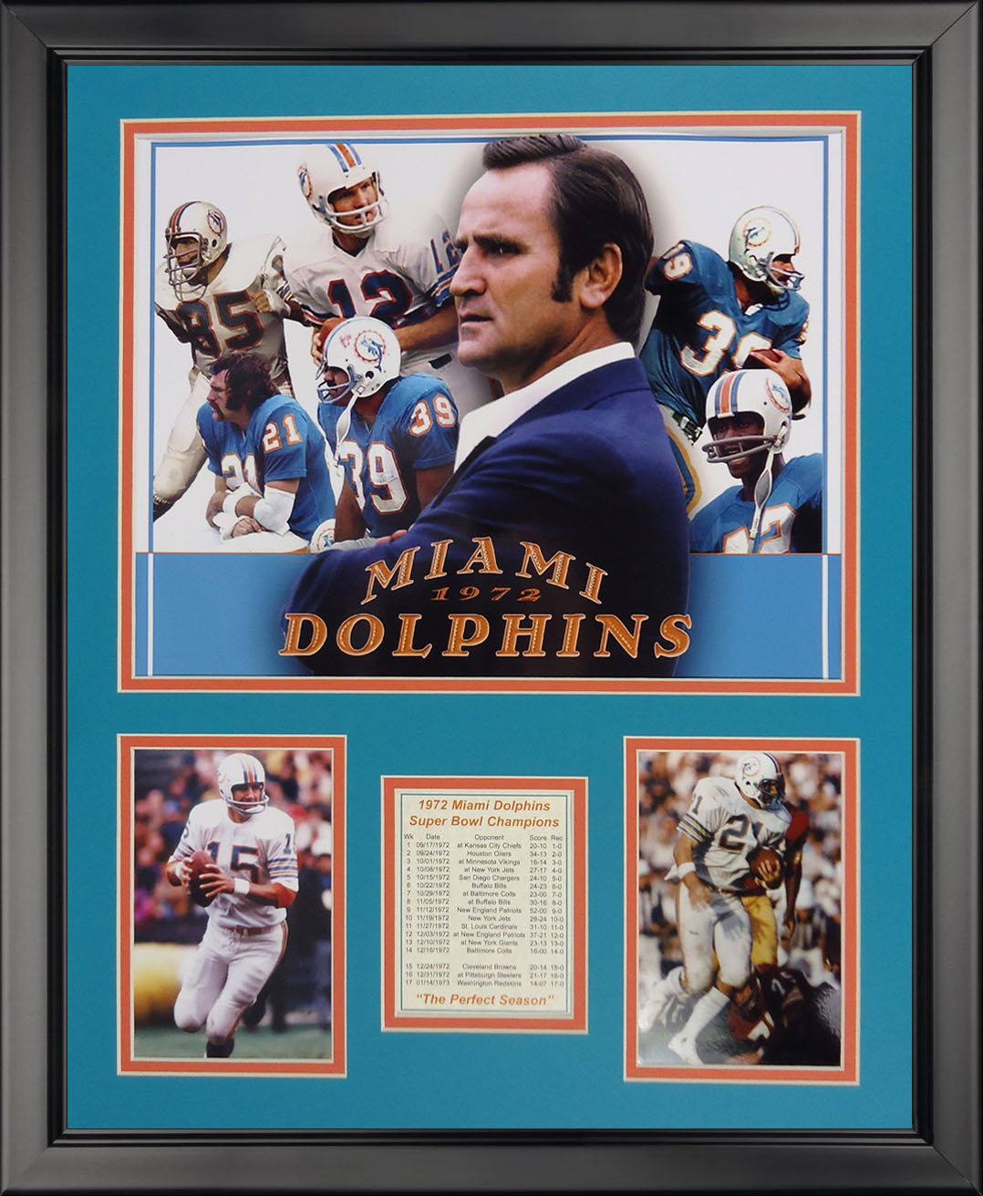 Miami Dolphins 1972 idée cadeau originale pour fan de NFL cadre - 2