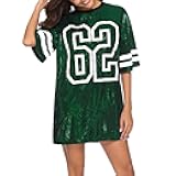 Women's Sparkly Sequin Short Sleeve T-Shirt Dress Casual Loose Cute Tunic Blouse