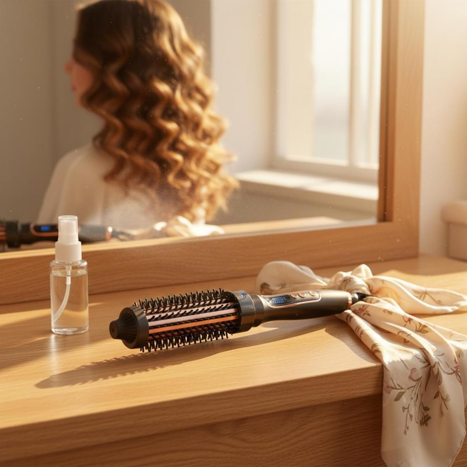 Cepillo Eléctrico para Peinar Alisador Peine Caliente Cepillo Redondo con Control de Multinivel y Función de Bloqueo Adecuado para Cabello Cabello Ondulado Acabados Pulidos, Morado, Morado