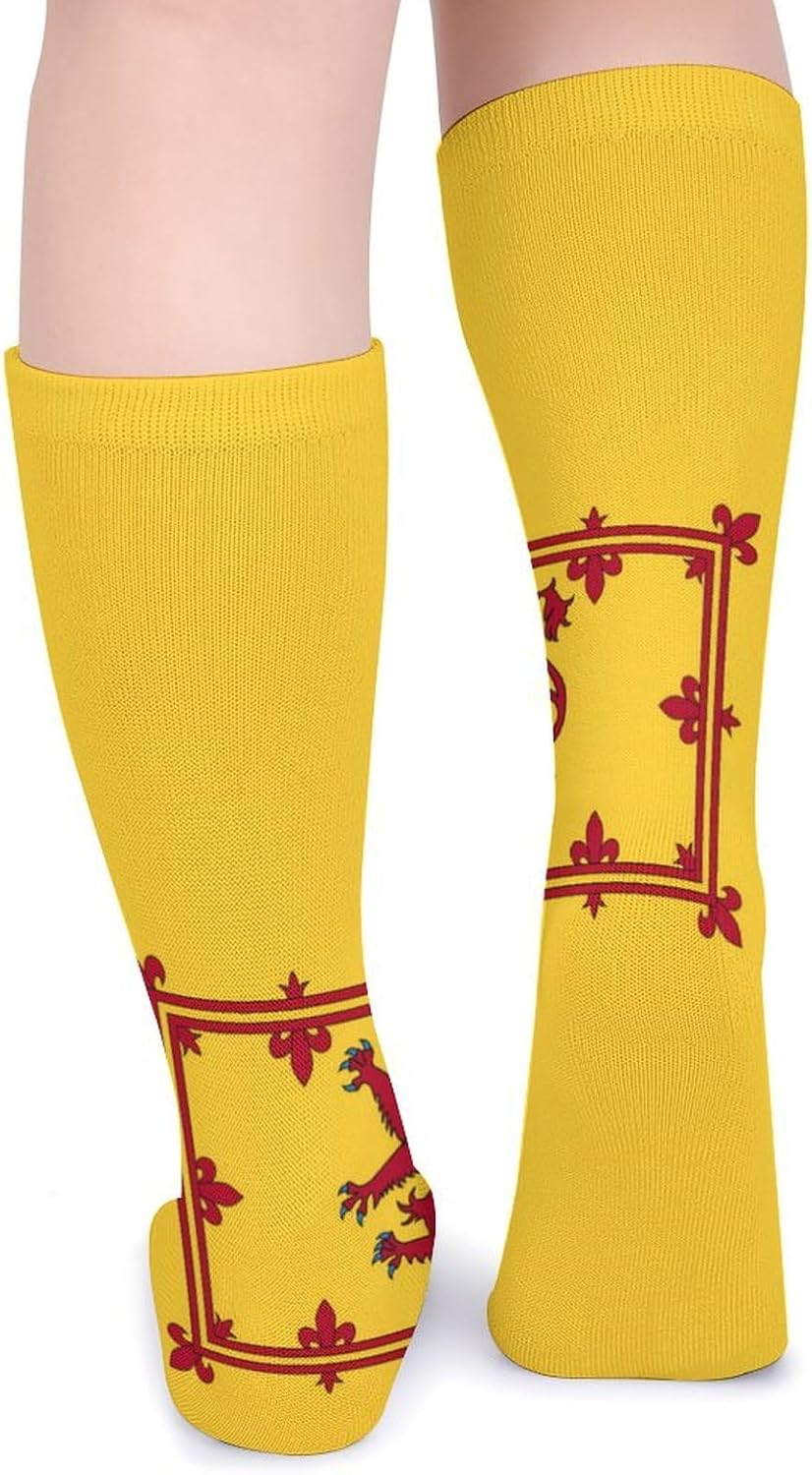 Scotland Flag Knee High Socks Casual Long Stockings Over Calf Sock Tube for Women Men