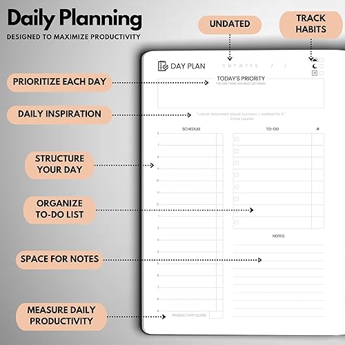 Miniatura 3 de Wyze Planner - Planificador de objetivos para 6 meses. Aumenta la productividad y logra objetivos personales y comerciales. Organizador de diario