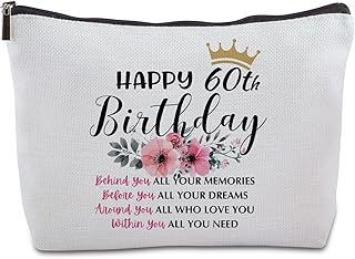 60th Birthday Gifts for Women Zipper Travel Makeup Bag Gifts Ideas for 60th Birthday Gifts for 60 Year Old Woman 1962 Birthday Gifts for Grandma
