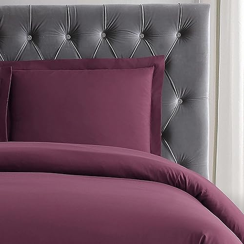 Miniatura 6 de Truly Soft Everyday Juego de funda de edredón y fundas de almohada, color burdeos, matrimonial/queen