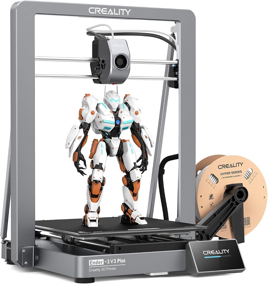 Impresora 3D Ender 3 V3 Plus, CoreXZ 600 mm/s Nivelación automática de alta velocidad Extrusora de accionamiento directo Construcción metálica estable Boquilla trimetálica Impresora 3D Ender Tamaño de impresión grande 11.8x11.8x13.0in