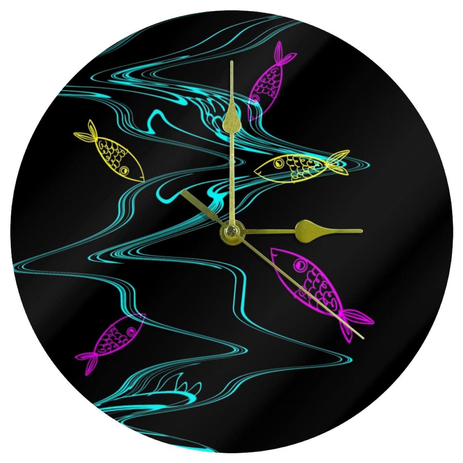 Horloge murale en acrylique 24 cm pendule silencieuse sans tic-tac à piles