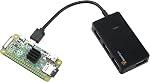 Micro USB OTG Hub for Raspberry Pi Zero 4 Port High Speed Sync and Extension Cable Adapter Also Works with Android Tablet Raspbian Jessie Linux