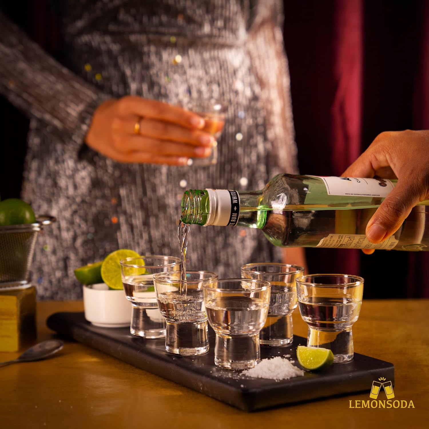 LEMONSODA Haiku Sake Shot Glass Set, 2oz Crystal Tequila Shot Glasses