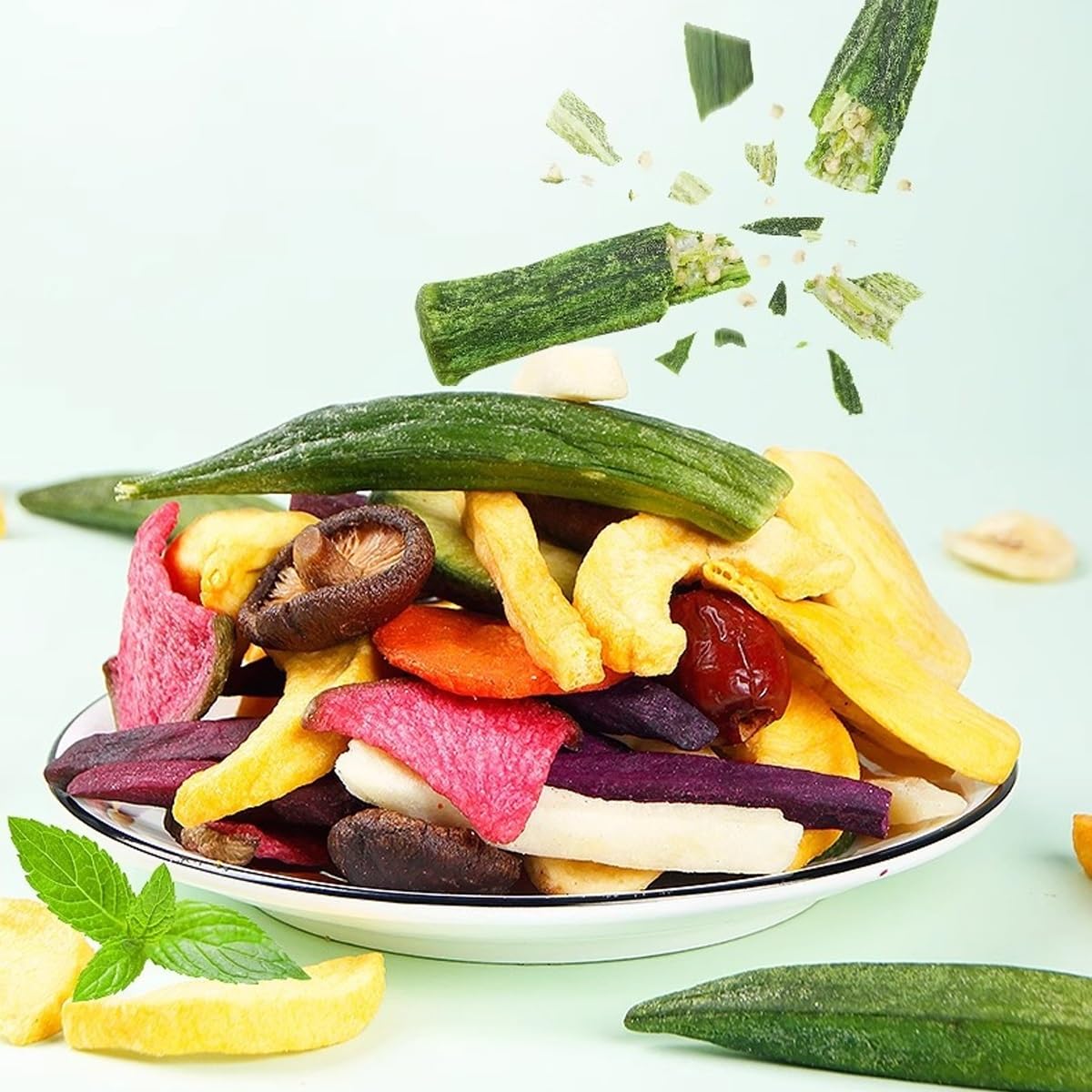 Mezcla De Verduras Y Frutas Crujientes Botana Deliciosa Bolsa 200g