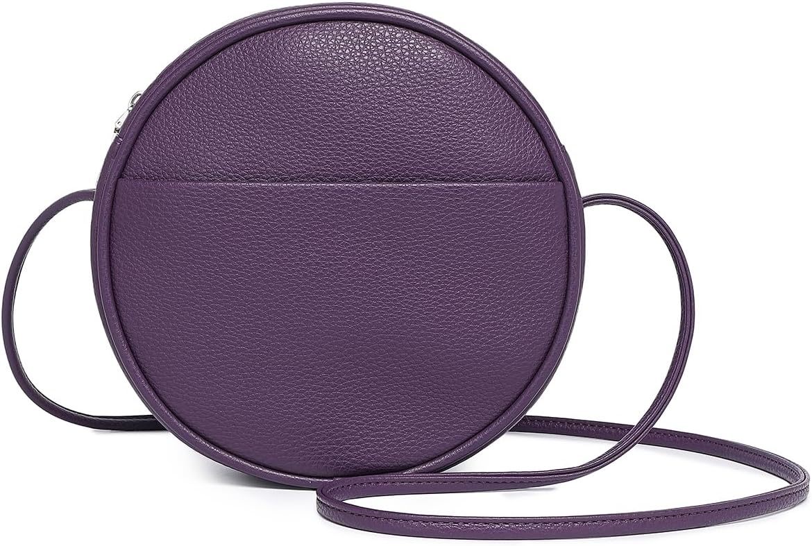 Circle Crossbody Bag for Women NYLON Circle Purse with Zipper Adjustable Knot Shoulder Straps