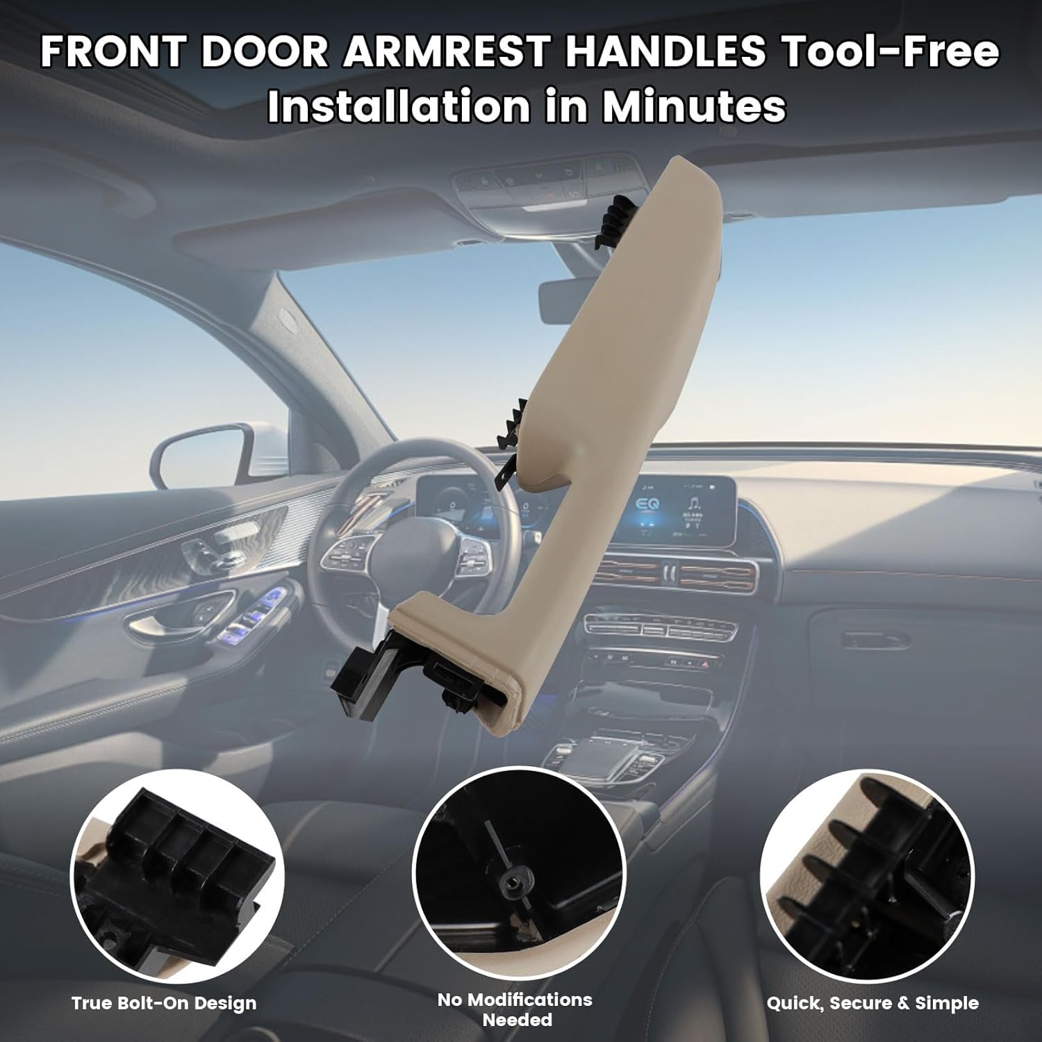 Front Door Armrests Compatible with 1999-2006 Chevy Silverado Tahoe Suburban, GMC Sierra Yukon Front Beige Left Driver Side