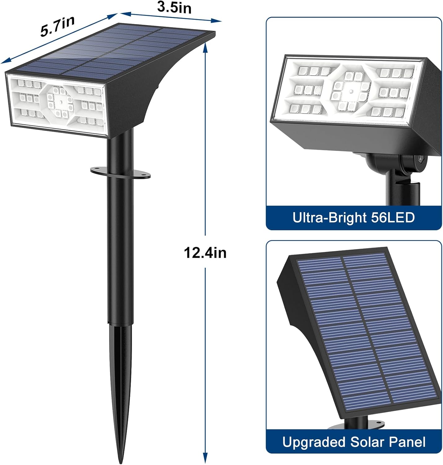 Solar Color Changing RGB Spot Lights Outdoor, 2 Pack/7 Lighting Modes Multicolor Outdoor Lights for Yard Waterproof IP68, Halloween Christmas Solar Landscape Powered Lights Garden Pathway