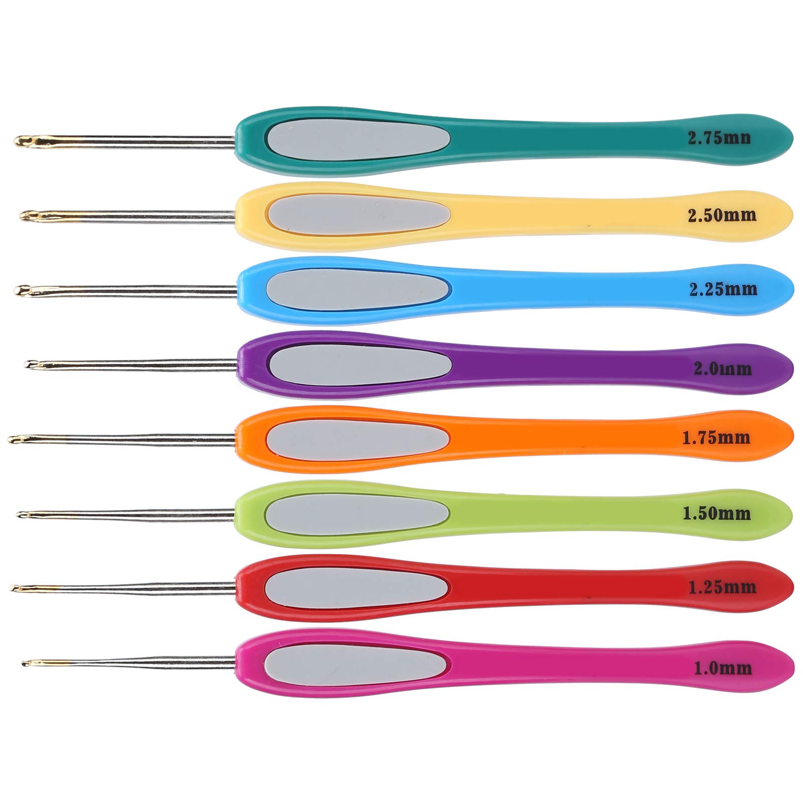 Set di ganci per uncinetto 8 pezzi Manico colorato Ganci per