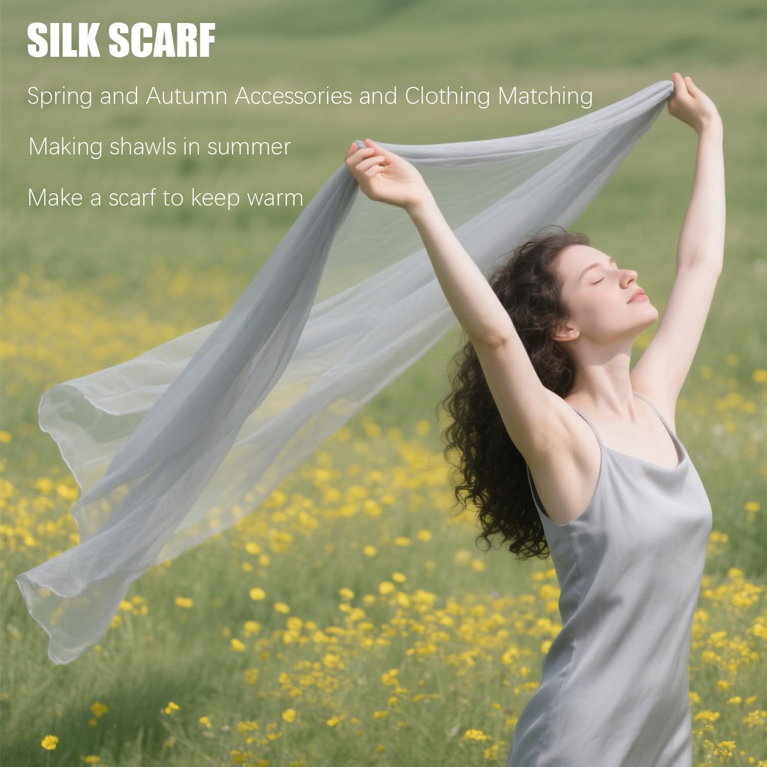 Jolbndcv Women's Scarfs Shawl and Wraps for Evening Dresse Soft Chiffon Lightweight Silky Wedding Shawl Wraps Bridal Scarve - Image 3