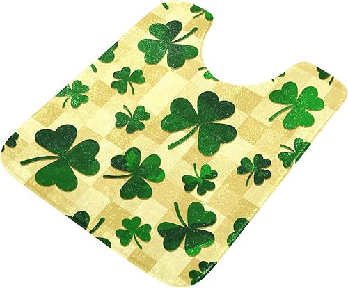 Alfombra de baño de trébol del día de San Patricio, alfombras de baño suaves y absorbentes, lavables a máquina, juego de alfombras de baño