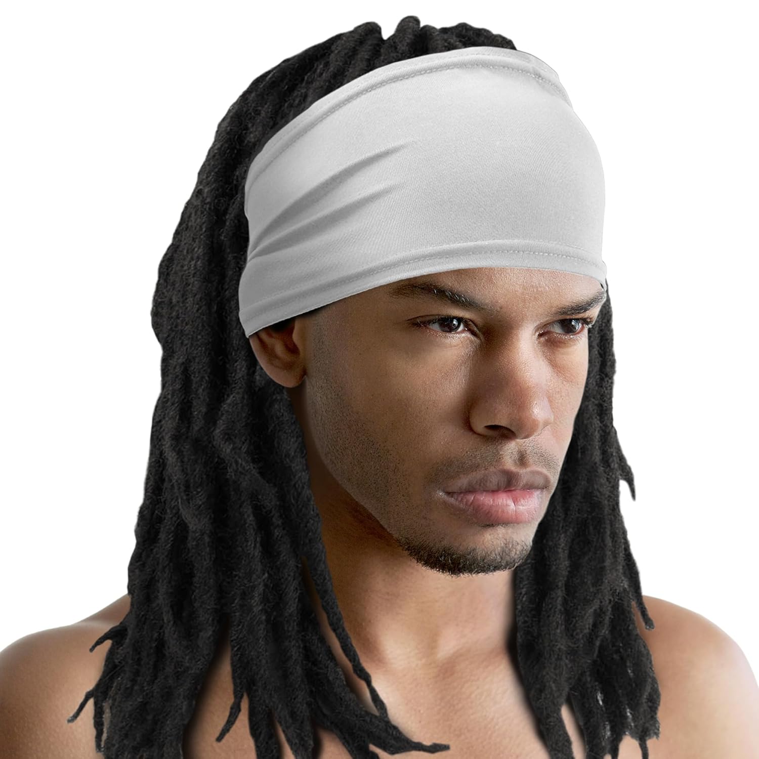Titan Spandex Dreadlocks Braids Band for Men, Stretch Headband for Locs and Braids, Smooth Comfort Fit (RED)