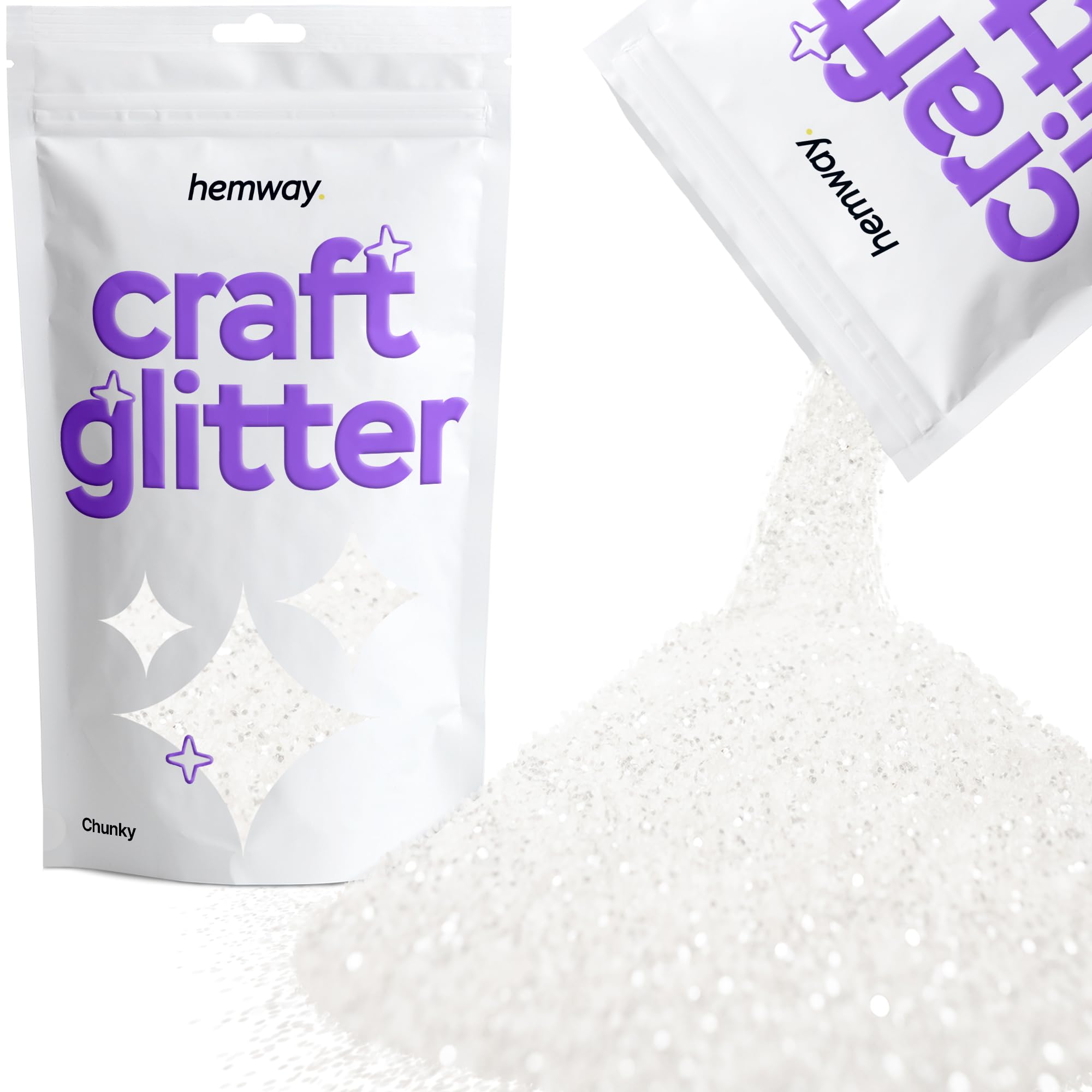 Hemway Craft Glitter White Iridescent 100g Chunky Glitter | for Crafts, Resin, Epoxy, Tumbler, Art, Candle, Decorations, Crafting Supplies-image-39