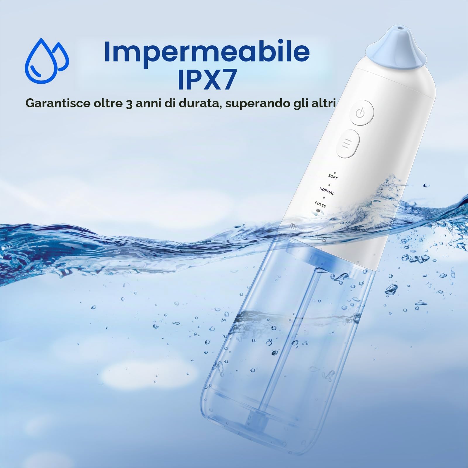 Sistema di irrigazione nasale, Bottiglia di risciacquo sinusoidale pulsante senza fili, Macchina di risciacquo nasale per la cura dei seni e del naso, Pulitore elettrico del naso (Large B)