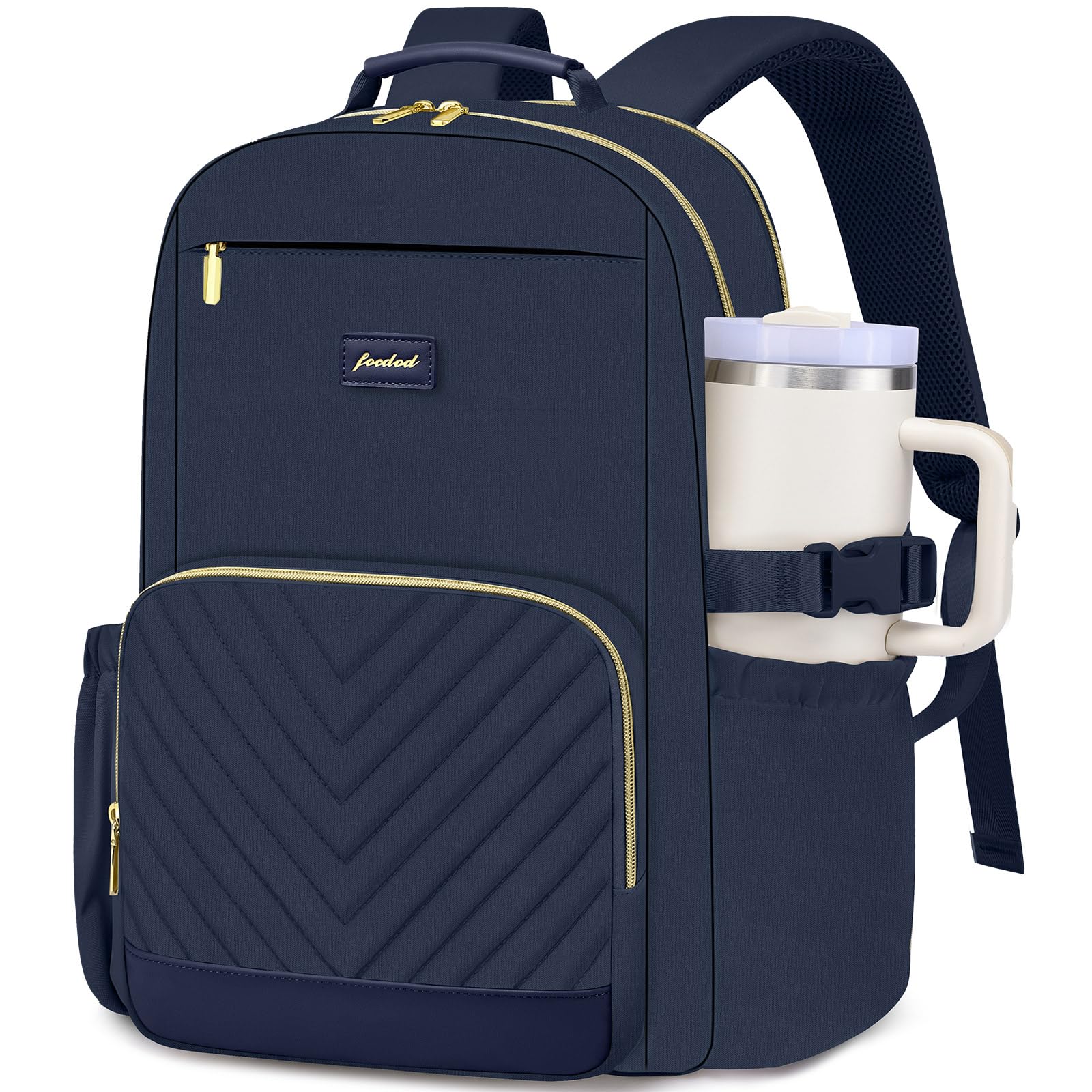 Focdod Laptop Backpack for Women Bookbag: 15.6 inch Work Backpacks with Pouch Pocket for Large Capacity Cup & USB Charger College Book Bag Travel