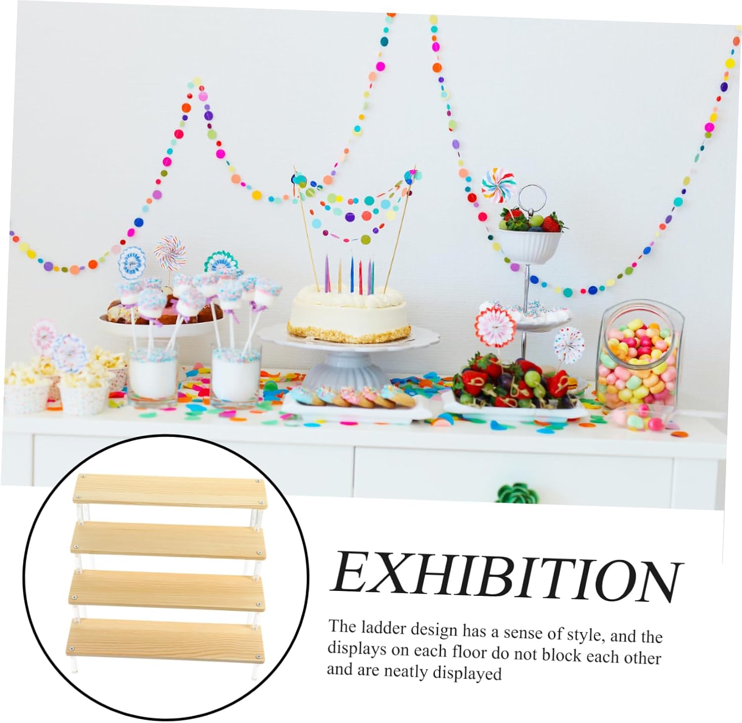 Acrylic Display Rack Figures Desserts Organizer Elegant Design for Cake Showcase