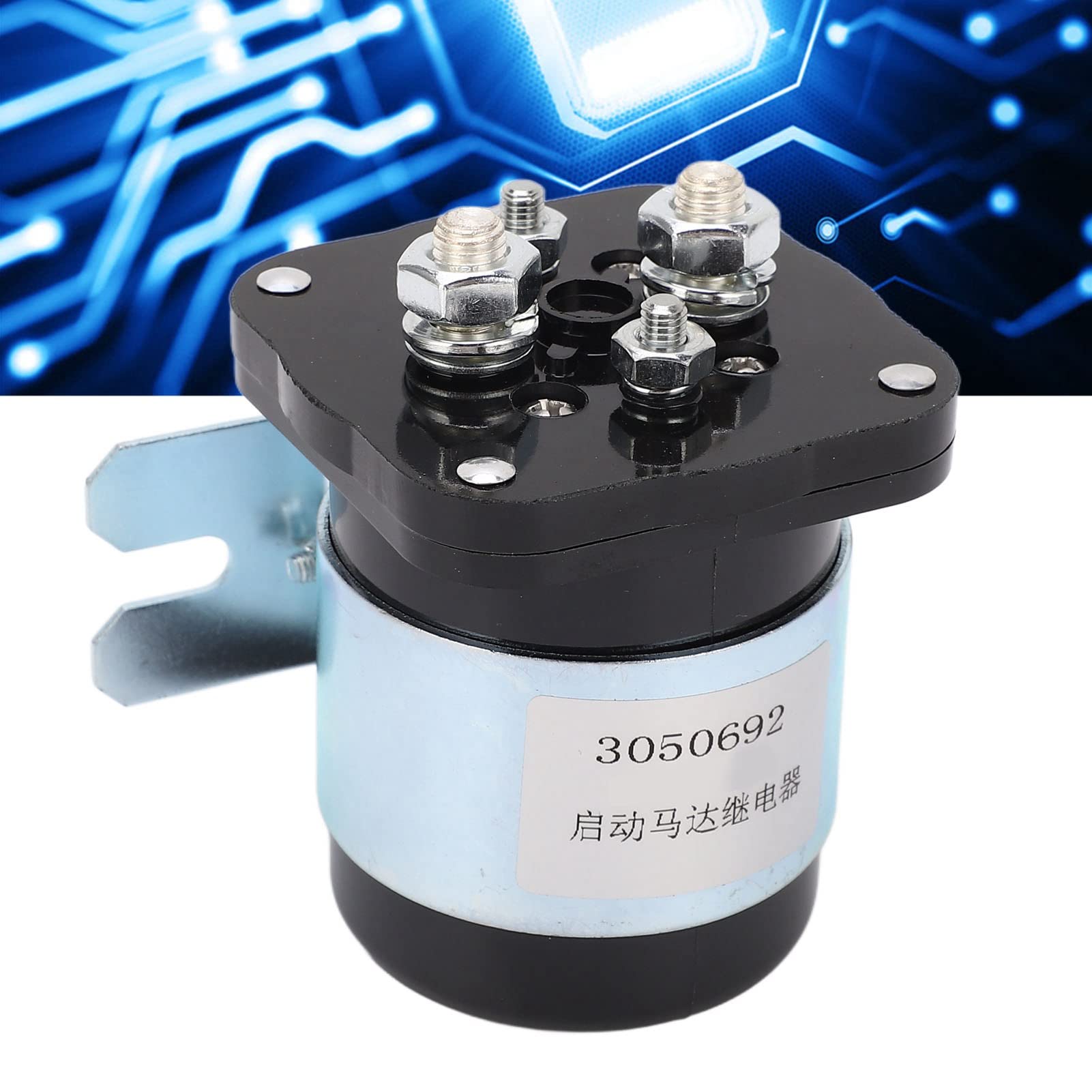 Wakects Relé de Motor 200A Bobina de Latón ABS Relé Automotriz 24 VCC Normalmente Abierto para Motores de Iluminación de Control Industrial y Vehículos Todoterreno (12V)