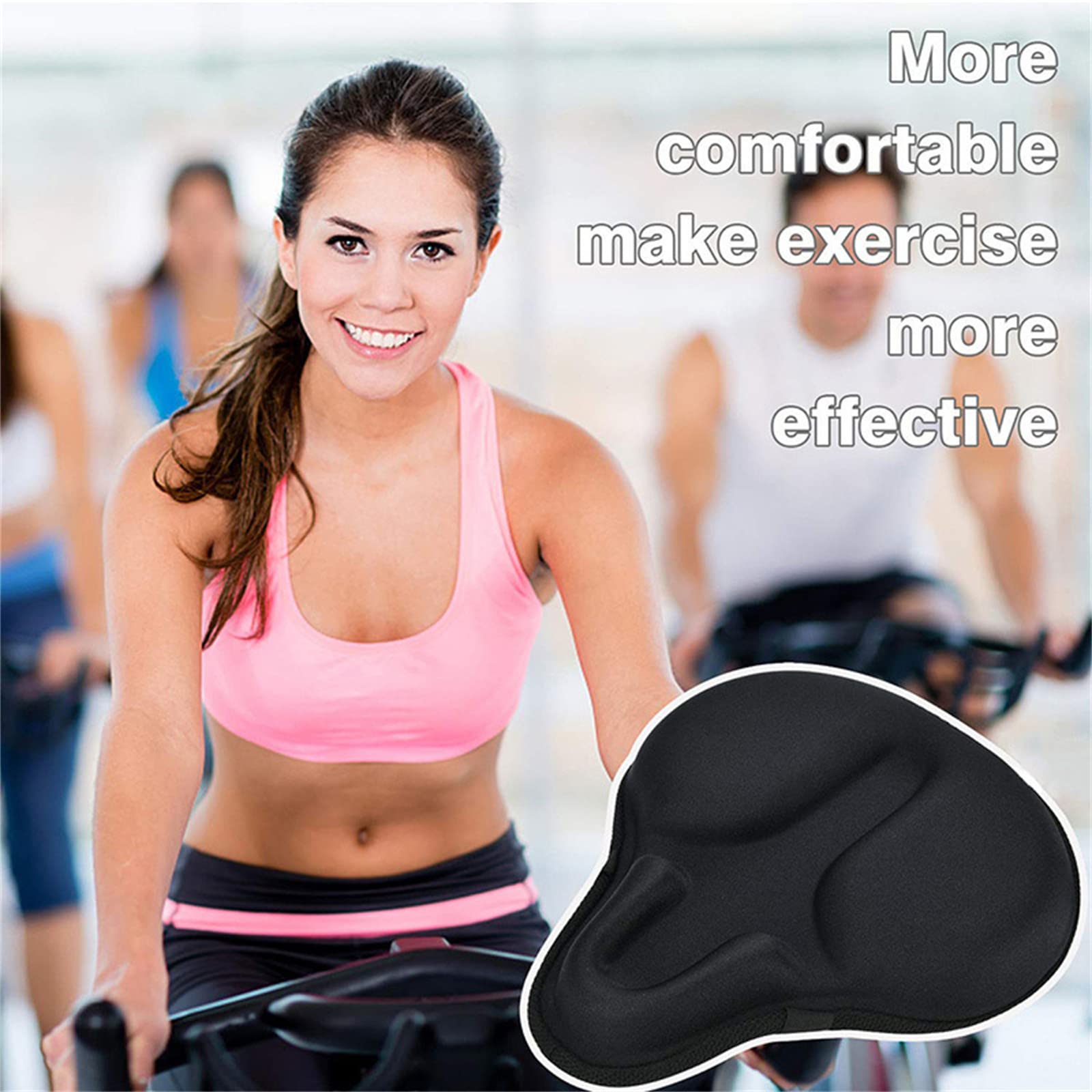 Comoda Fodera per Cuscino per Sedile Bici Imbottita in Gel per Uomo Donna Sella per Cyclette Extra Morbida per Cyclette/Ginnastica/Indoor/Montagna/Biciclette da Strada