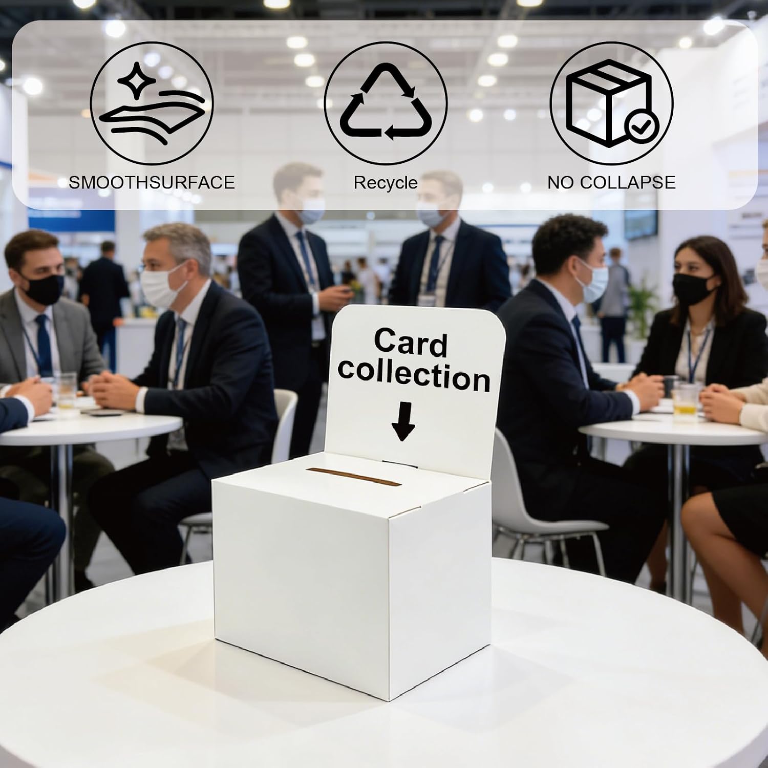 36 Pack Suggestion box，Raffle boxes with slot，Donation boxes for fundraising，White cardboard boxes6.5x4.5x4.5Inch，Ballot box with slot，For Collecting Business Card Voting Contest