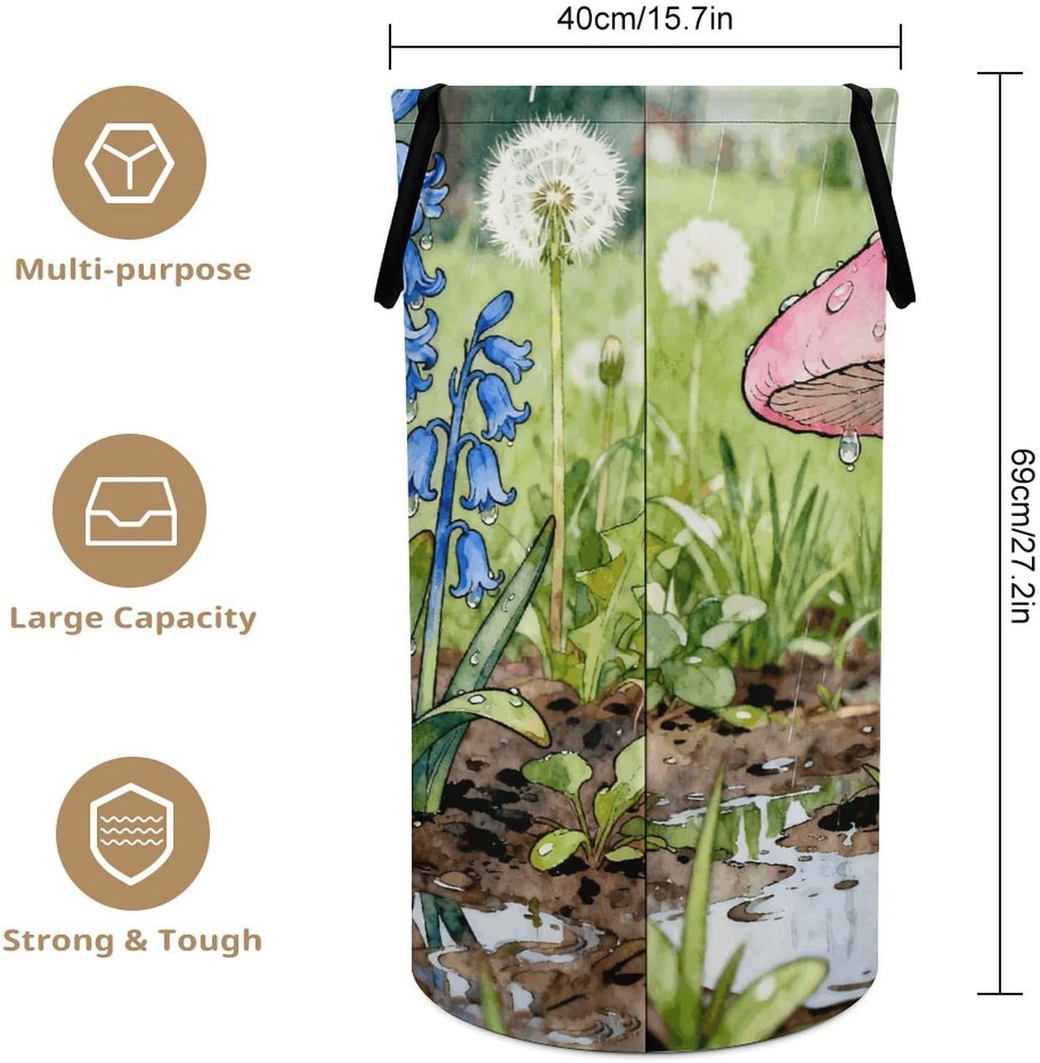 Dirty Clothes Basket Extra Large 110l Open Top Laundry Hamper With Portable Carry Handles, Foldable Waterproof Clothes Basket Spacious Laundry Bag For Bedroom Bathroom Laundry Room Dorm