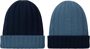 TINKUY Alpaca Wool Mens & Womens Reversible - Cuffed Slouchy, Beanie Hat, Unisex, One Size