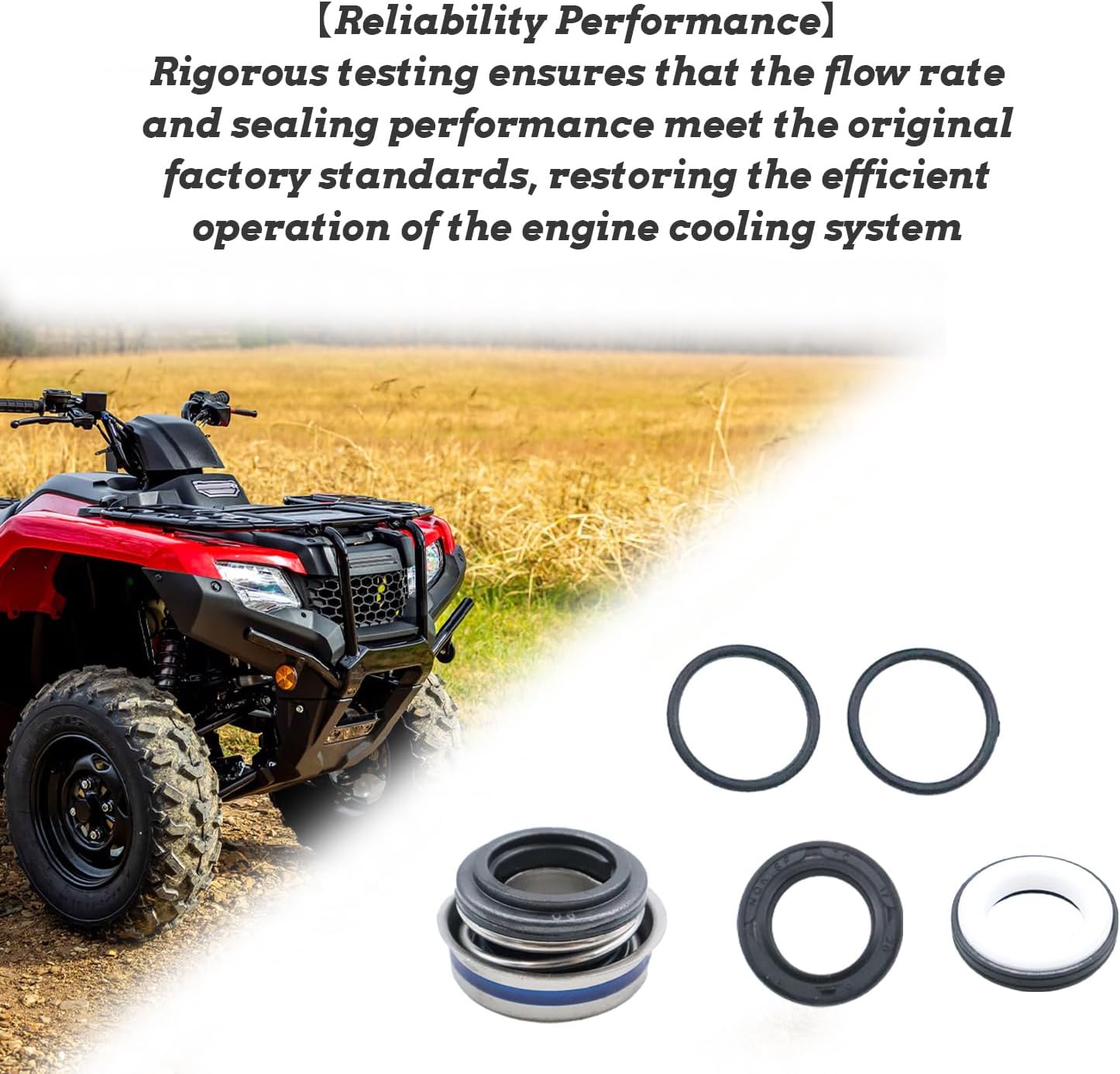 KARSEE Water Pump Seal Rebuild Kit Impeller Compatible with Honda ATV Fourtrax TRX500FA 2001-2014, Compatible with TRX500FPA/FGA Foreman Rubicon 2001-2014, Replaces OEM 19200-HN2-010
