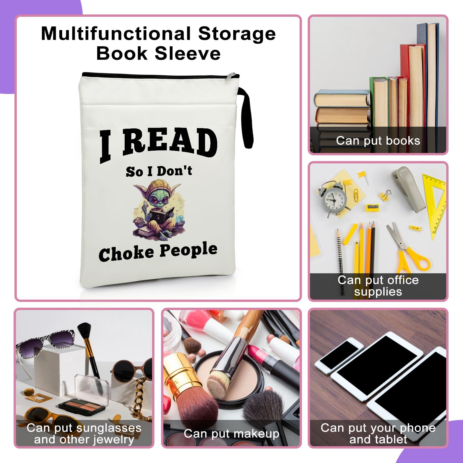 Book Cover Sleeve Reading Gifts For Book Lovers Funny Book Sleeve