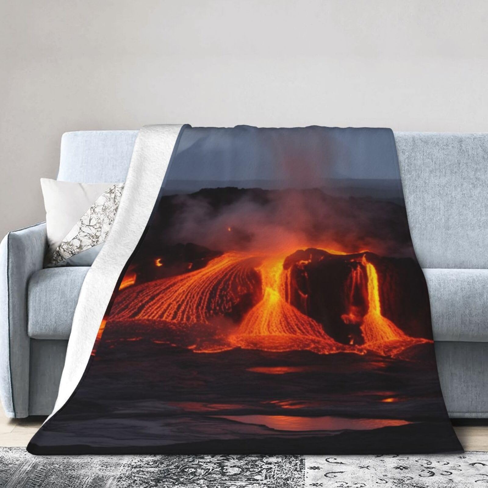 Couverture micro-polaire Kilauea Volcano pour lit et canapé