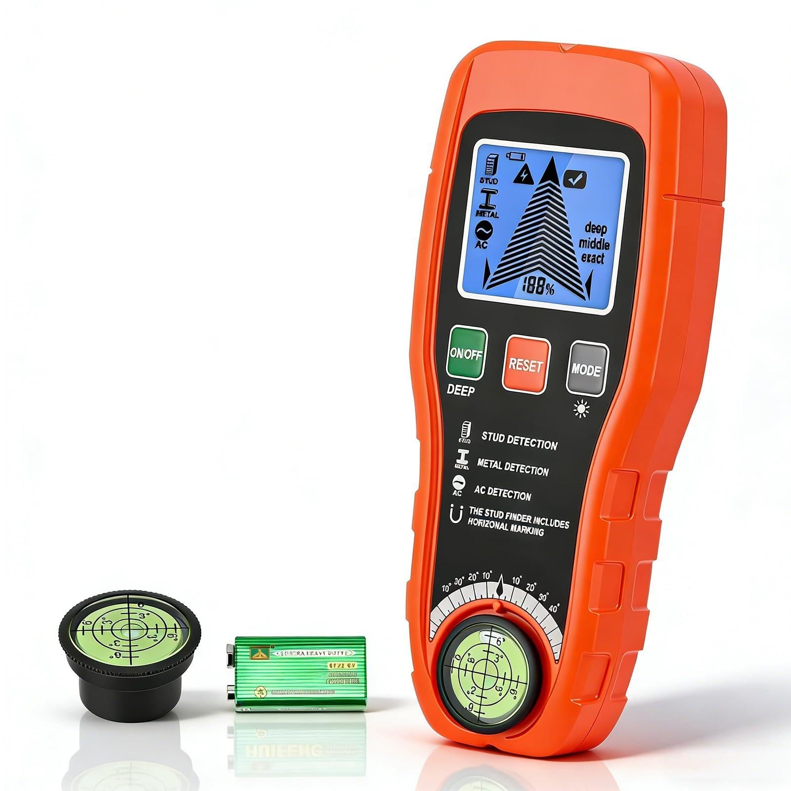 Stud Finder Wall Scanner, 7-in-1 Electronic Stud Finder Detector with LCD Display for Metal, Wood, Live AC Wires, Screws Studs Detection, Digital Wire & Metal Detector DIY Professional Use