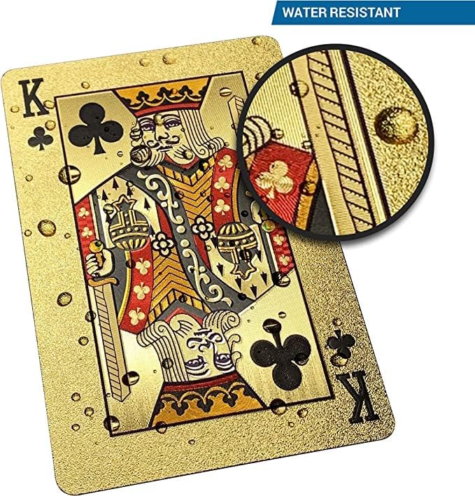 Miniatura 5 de ZZZANA Gold Foil Playing Cards 3 Decks of Cards with Box Plastic Classic Magic Tricks Tool for Luxury Party and Game