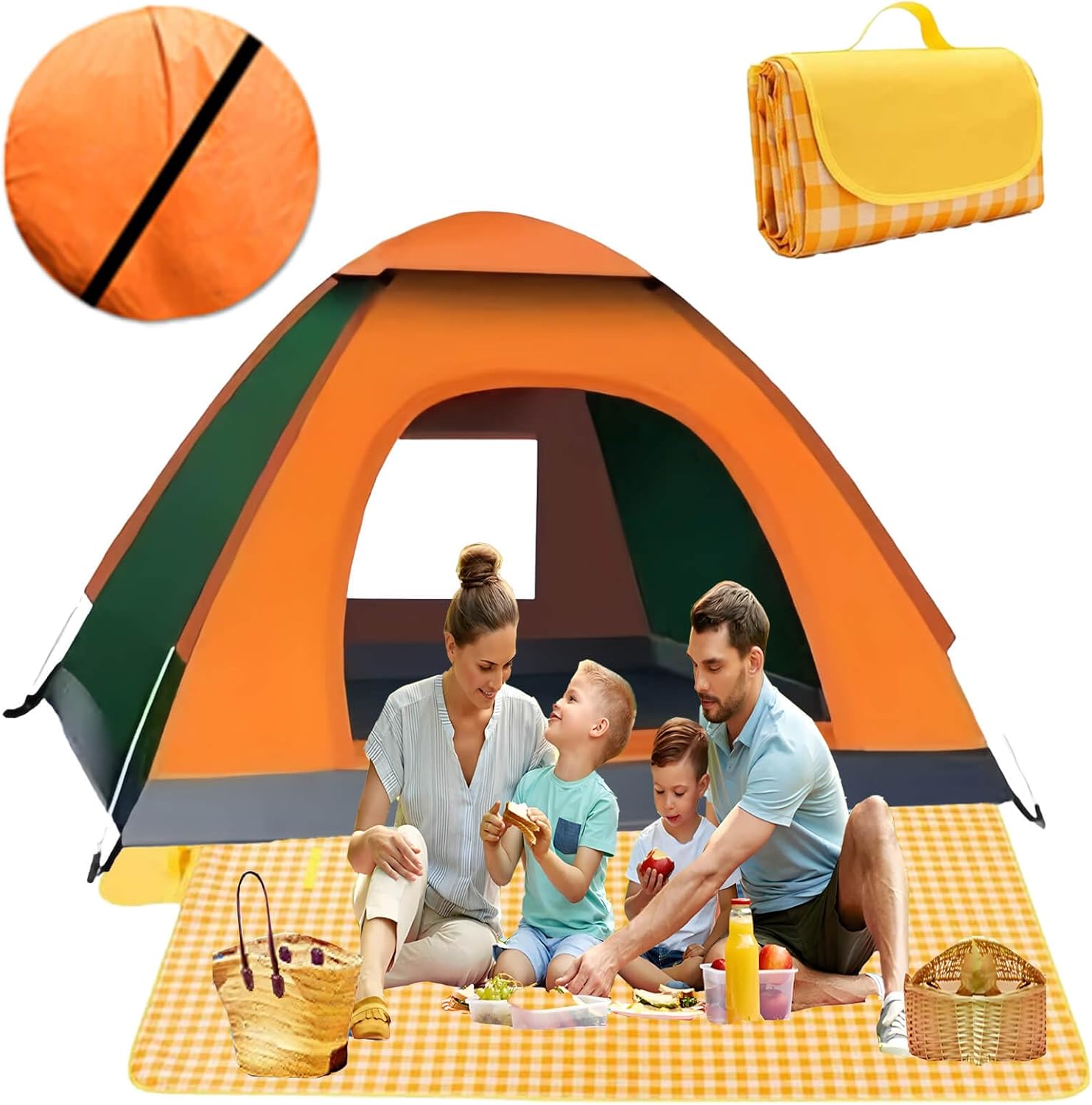 HouzeFun Pop Up Camping Tent, Instant Pop Up Tent for 2 Person with 80