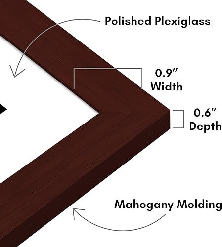 Vista 296 de Americanflat Portarretratos de 5 x 6 pulgadas con plexiglás pulido, juego de 5 portarretratos de 2 x 3 pulgadas con paspartú o para fotos de 5 x 6