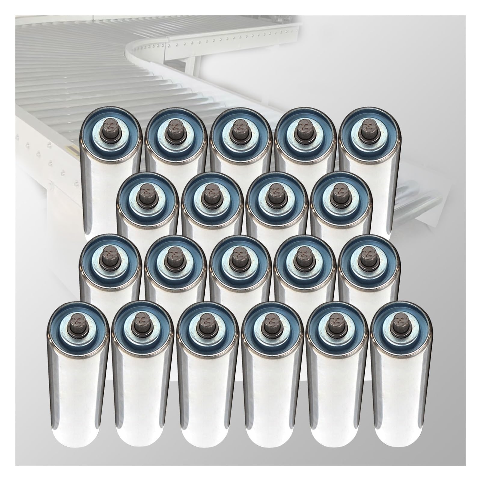 Ersatz-Förderrollen, 25–60 mm Durchmesser, 35,6–101,6 cm Länge, kompatibel mit nicht betriebenen Förderbändern, Transportzubehör für den industriellen Einsatz, 20 Stück