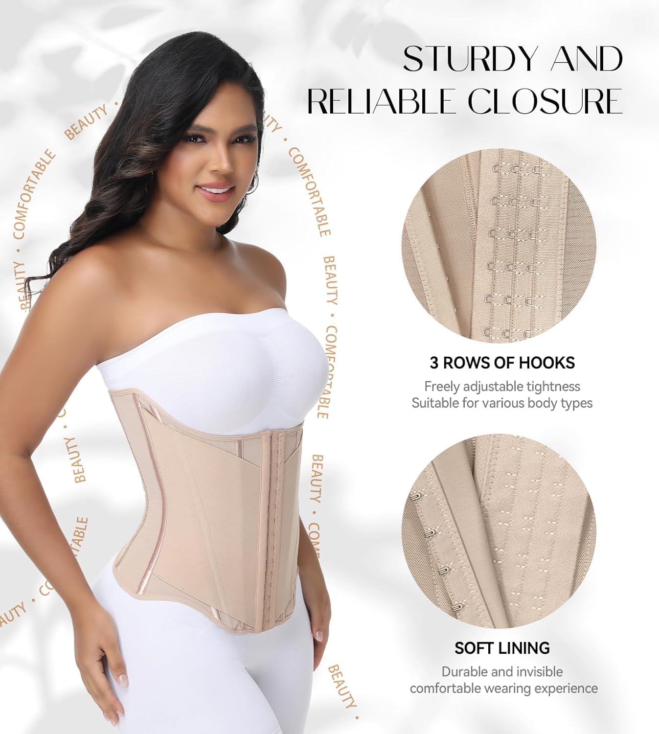 SHAPSHE Waist Trainer For Women Tummy Control Corset Waist Cincher Shapewear Workout Faja Body Shaper With Hooks - Image 6