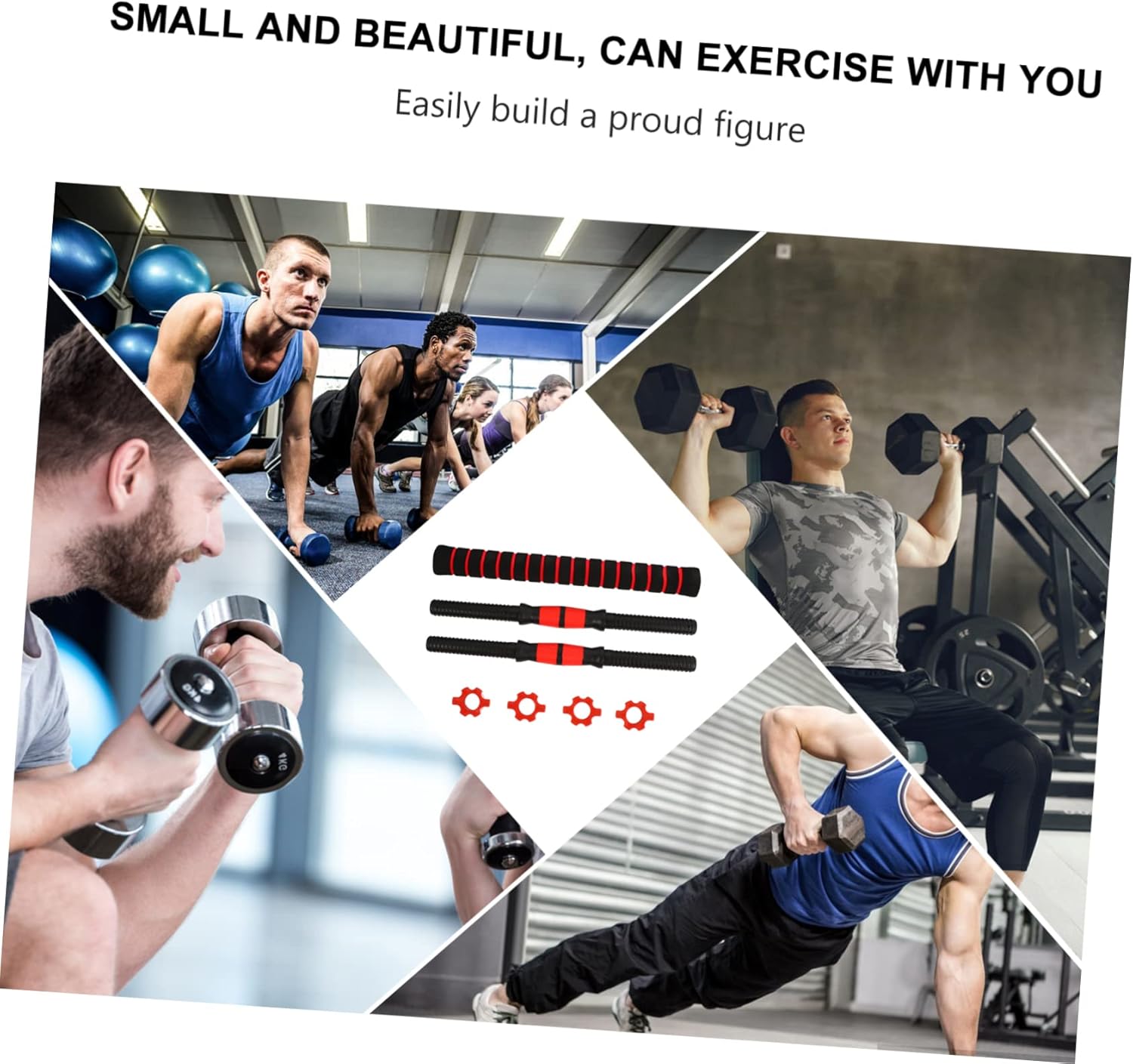 GALPADA 1set Dumbbell Barbell Grip Rod Weightlifting Equipment Non- Handles for Home Fitness Easy Installation and Stable Performance