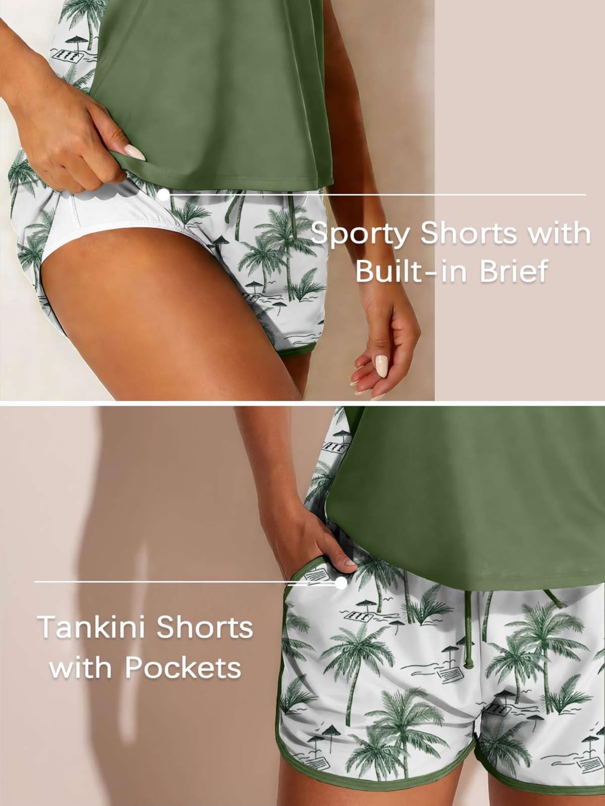 CheChury Tankinis Mujer Tallas Grandes Traje de Baño 2 Piezas Bañador Reductor Vientre Plano Bikini Push Up con Shorts Conjuntos de Tankini Sport Bañadores Dos Piezas Deportivos Mujer Natacion Playa — view 7