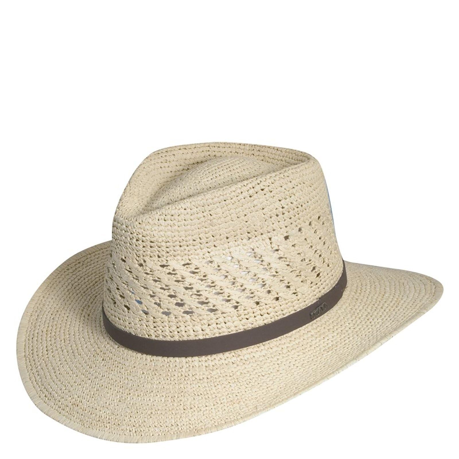 Scala Men's Fine Crochet Raffia Outback