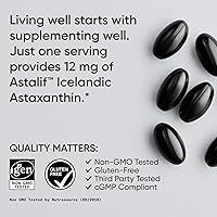 Vista 4 de Sports Research® Astaxantina de Triple Fuerza 12mg con Aceite de Coco Orgánico - Suplemento Antioxidante para el Apoyo de la Salud de la Piel