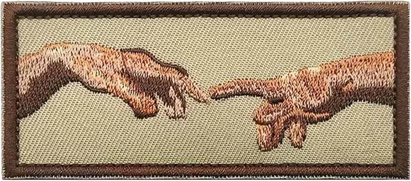 Creation of Adam Vintage Retro Biblical Christian Art Patch, Tactical Embroidered Military Funny Patch Hook and Loop Morale Patches for DIY Applique, Backpack, Bag, Molle Vest, Hat, Jackets, Clothing