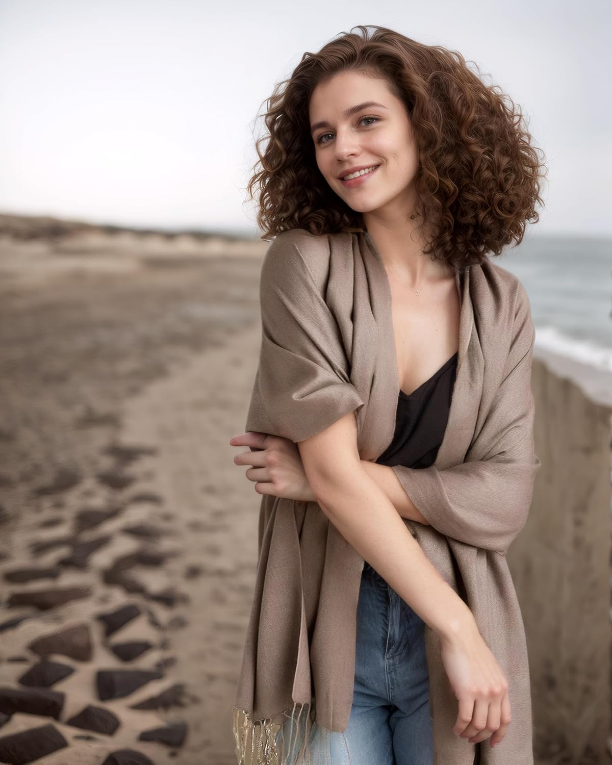 Achillea Soft Silky Pashmina Scarf for Women – Shawl Wrap for Evening Dresses, Bridesmaids, Weddings & Everyday Wear - Image 2