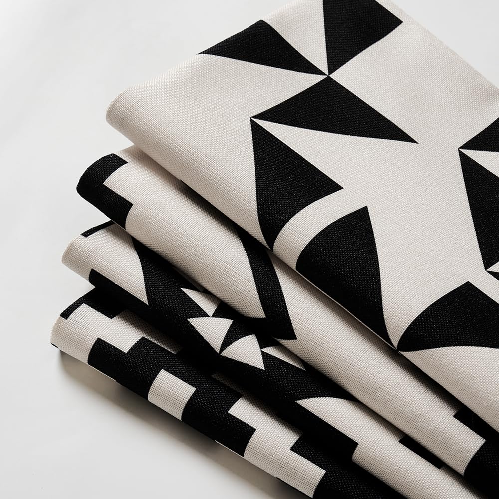 MIULEE 4 Pack Cushion Covers Outdoor Waterproof Throw Pillow Cover Home Pillow Case Pillowcases for Tent Park Bed Sofa Chair Bedroom Decorative Balcony 40x40cm 16x16inch Black - Image 4