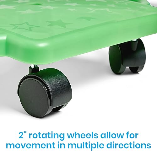 Miniatura 4 de hand2mind - Patinete verde para interiores con asas, patinetes de gimnasio para niños, juguetes de recreo, equipo de PE para escuela primaria,