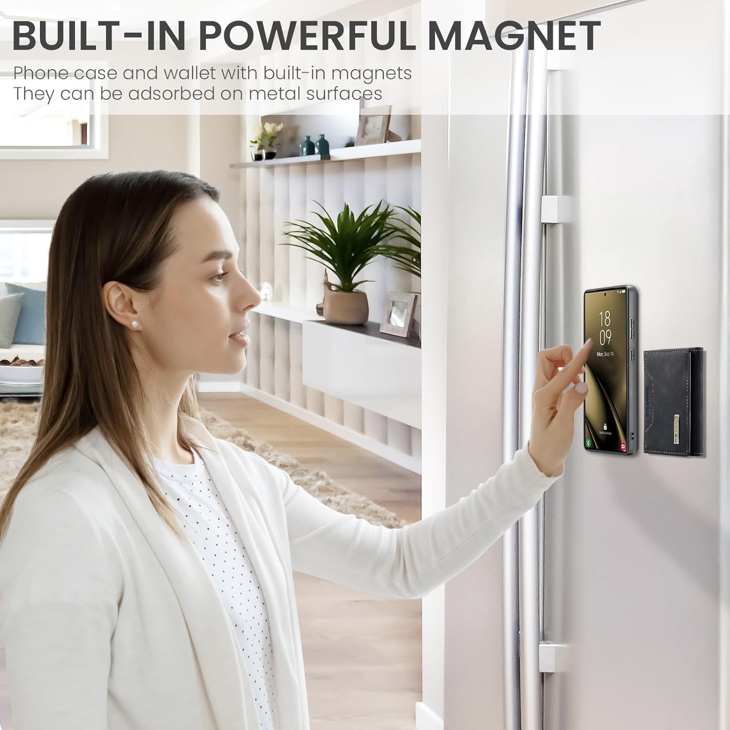 SZHAIYU M2 2 in 1 Detachable Leather Phone Cases for Samsung Galaxy S25 Ultra 5G Case Wallet with Card Holder Men 6.8'' (Black) - Image 7