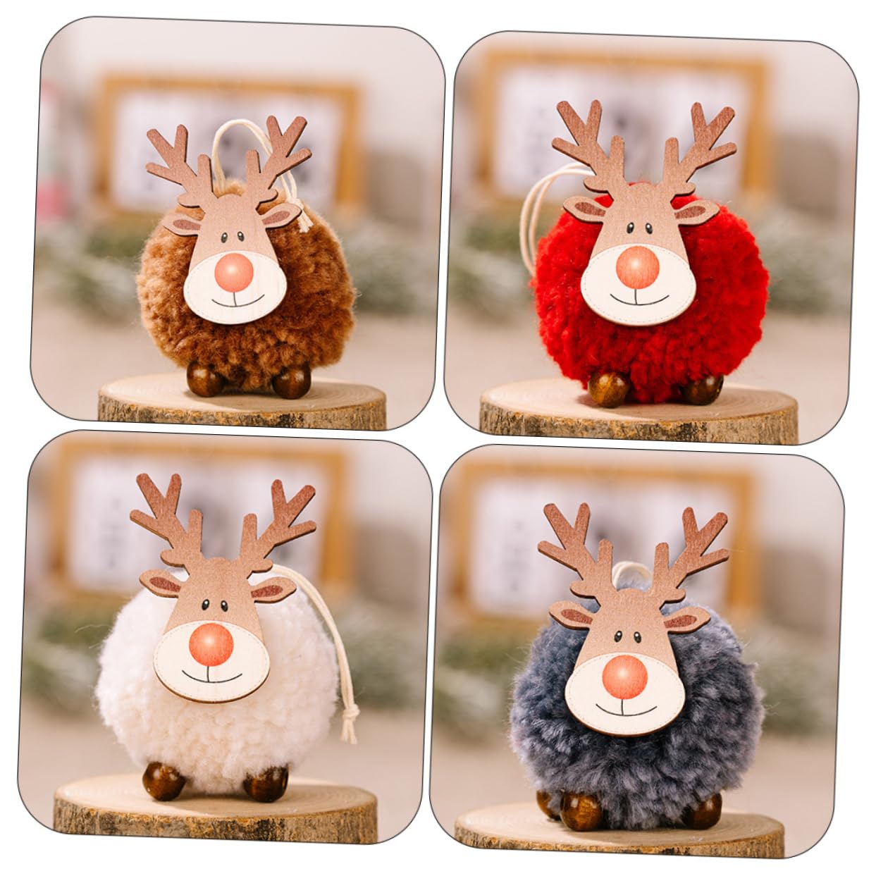 PRETYZOOM 20 Piezas Colgante de árbol de Navidad Decoraciones navideñas Colgantes navideños Adorno de Alces de Navidad Colgantes de Navidad Adorno Colgante Decoraciones de Navidad Madera