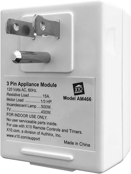 X10 3 Pin Plug In Appliance Module AM466