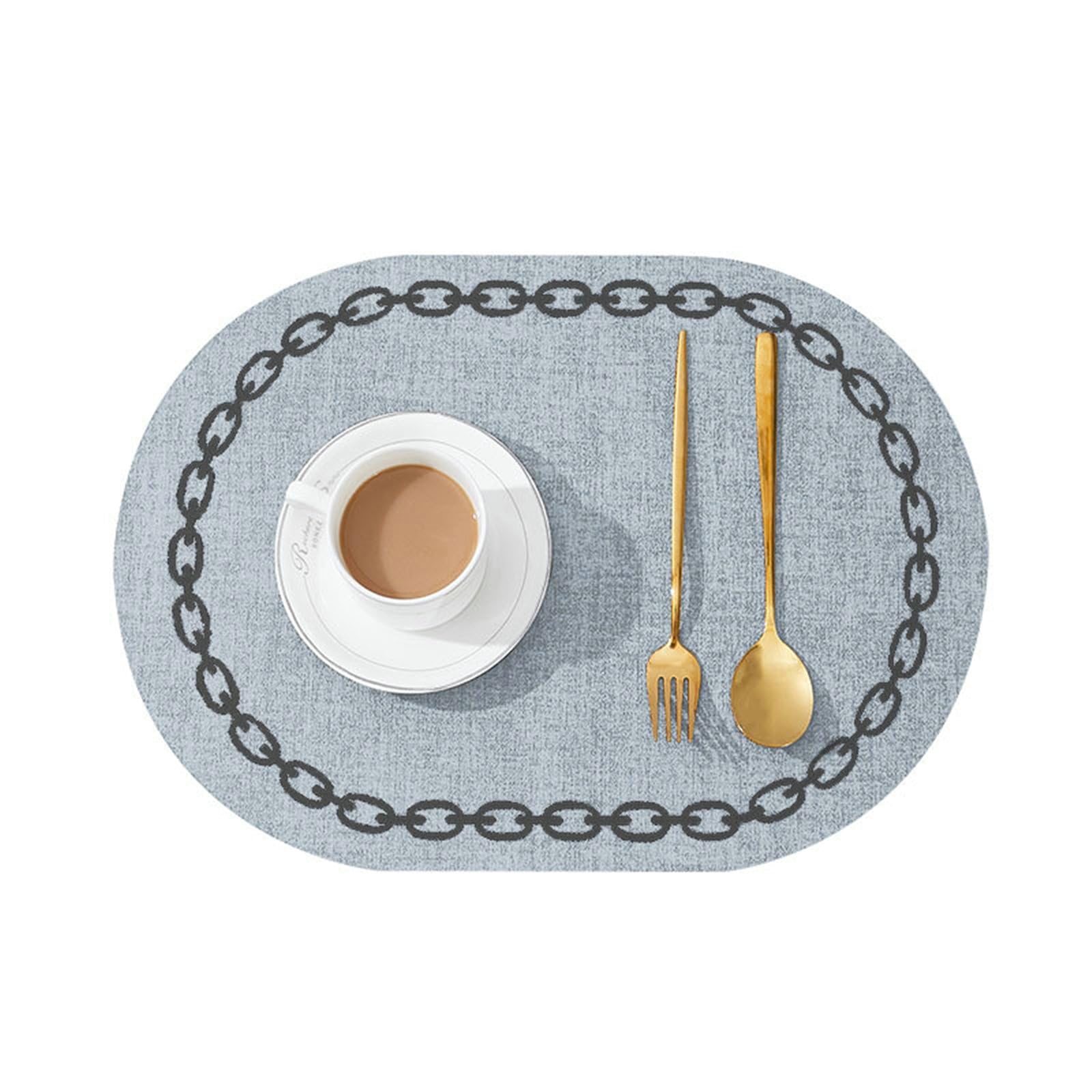 Tovagliette Rettangolare Tovagliette Americane Lavabili Set 6 Tovaglietta Colazione Antiscivolo 30x44CM Grigio Blu
